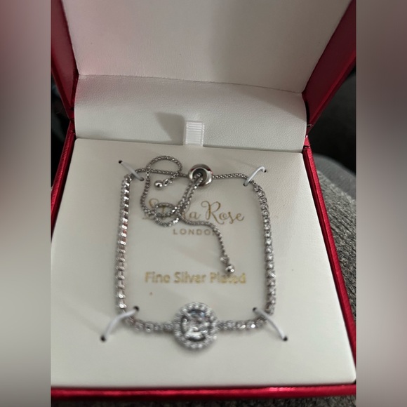 Women’s Stella Rose silver plated adjustable slide bracelet with crystals NIB - Picture 7 of 11